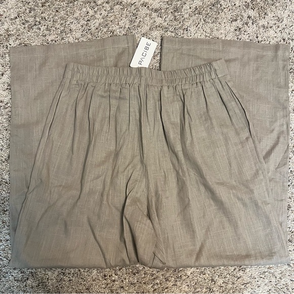 Pacibe Taupe Linen/Blend Pants Size XL NWT - Picture 6 of 12